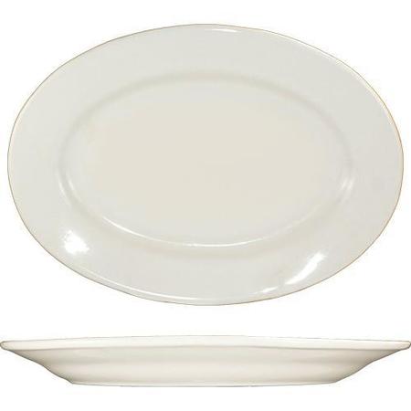 INTERNATIONAL TABLEWARE 12 1/2 in x 9 Roma™ American White Platter With Rolled Edging, PK12 RO-14